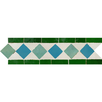 Mosaic House Moroccan tile Dfira MRB 1-12-23-10 White,   Green,   Light Green,   Turquoise,    solid zellige, mosaic, zellij, field, pattern, glaze, simple, classic, octagonal 